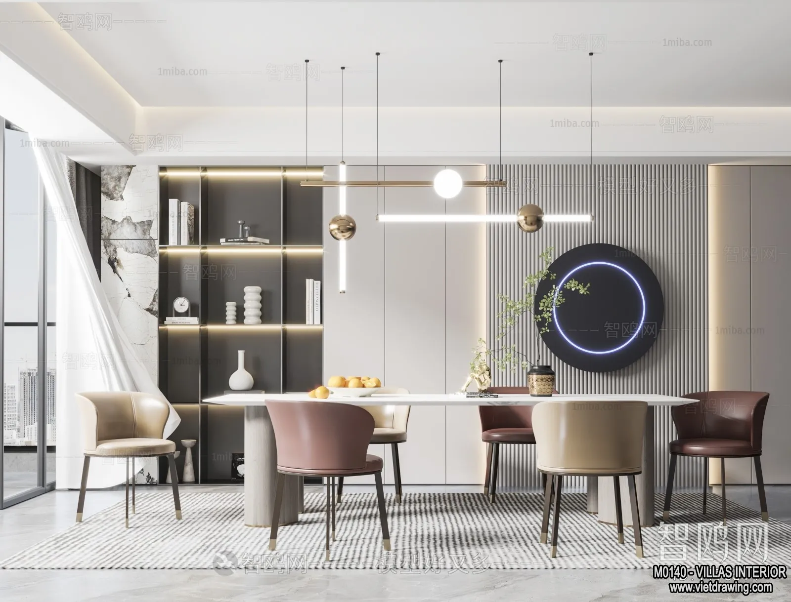 Dining Room - Villas 3D Interior Scene - 3D Models - 124