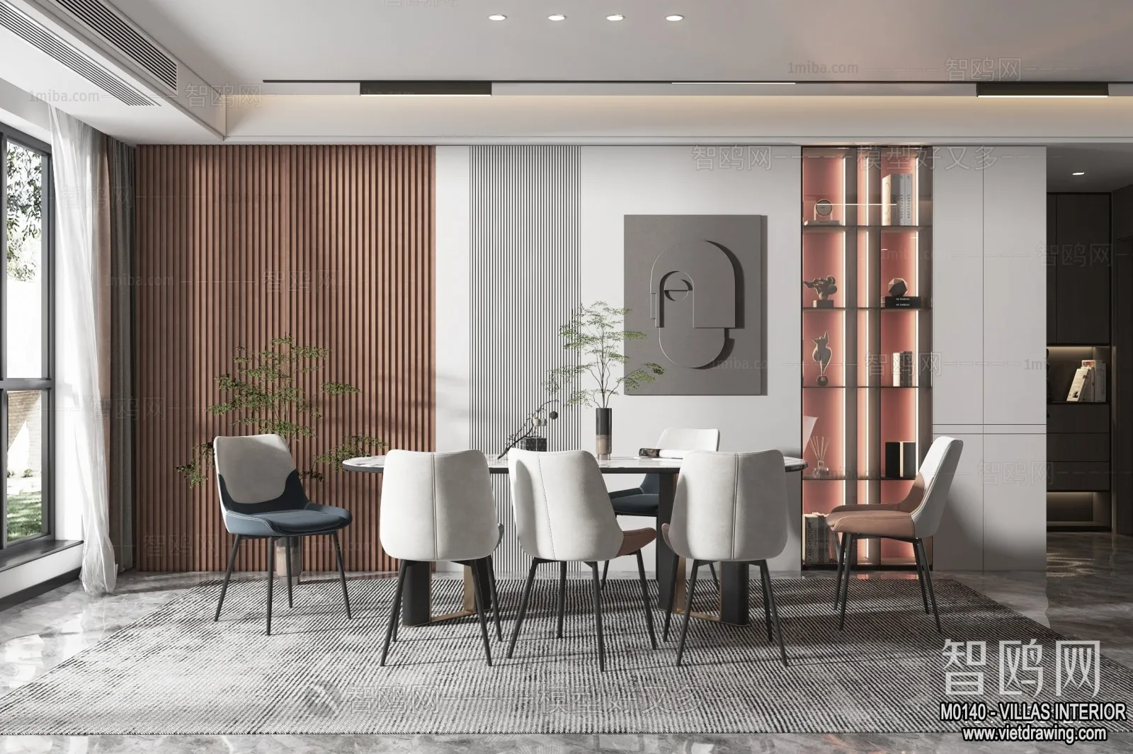 Dining Room - Villas 3D Interior Scene - 3D Models - 137