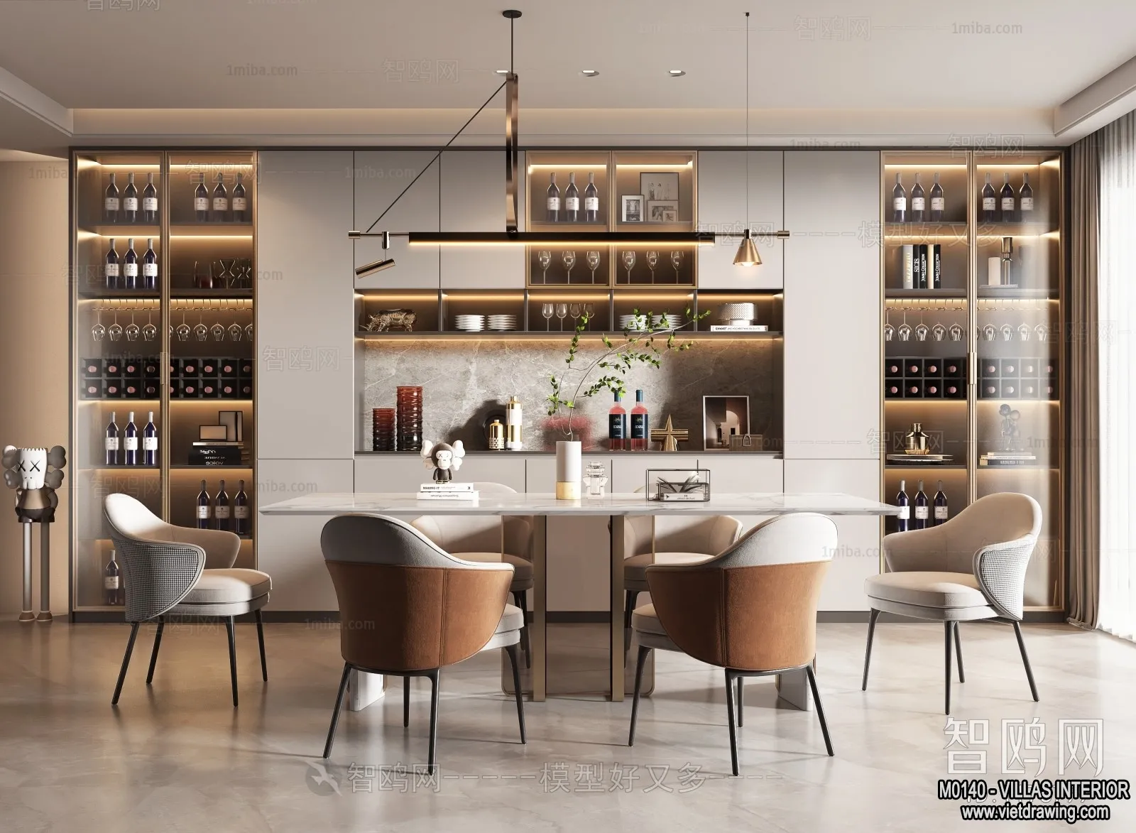 Dining Room - Villas 3D Interior Scene - 3D Models - 138