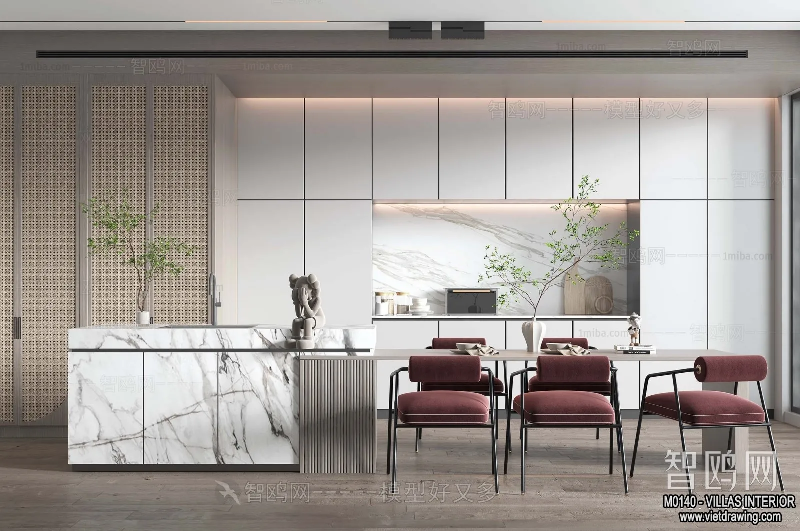Dining Room - Villas 3D Interior Scene - 3D Models - 142
