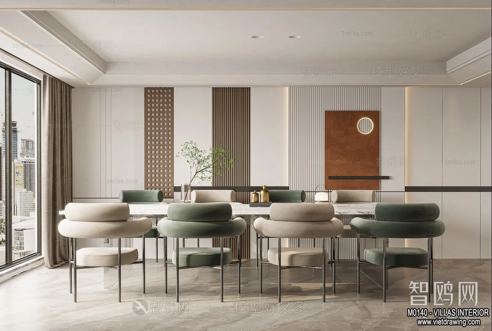 Dining Room - Villas 3D Interior Scene - 3D Models - 145