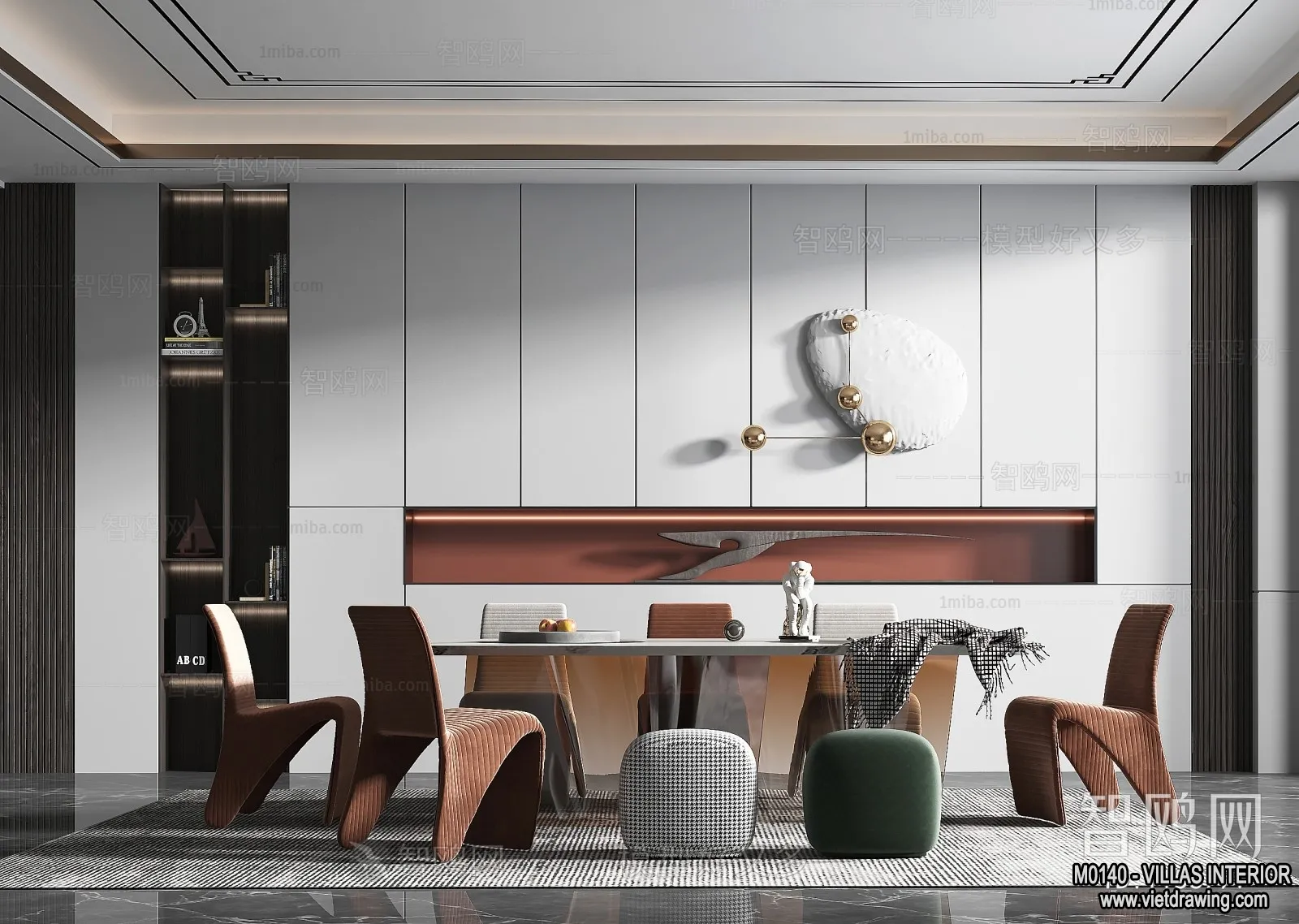 Dining Room - Villas 3D Interior Scene - 3D Models - 146