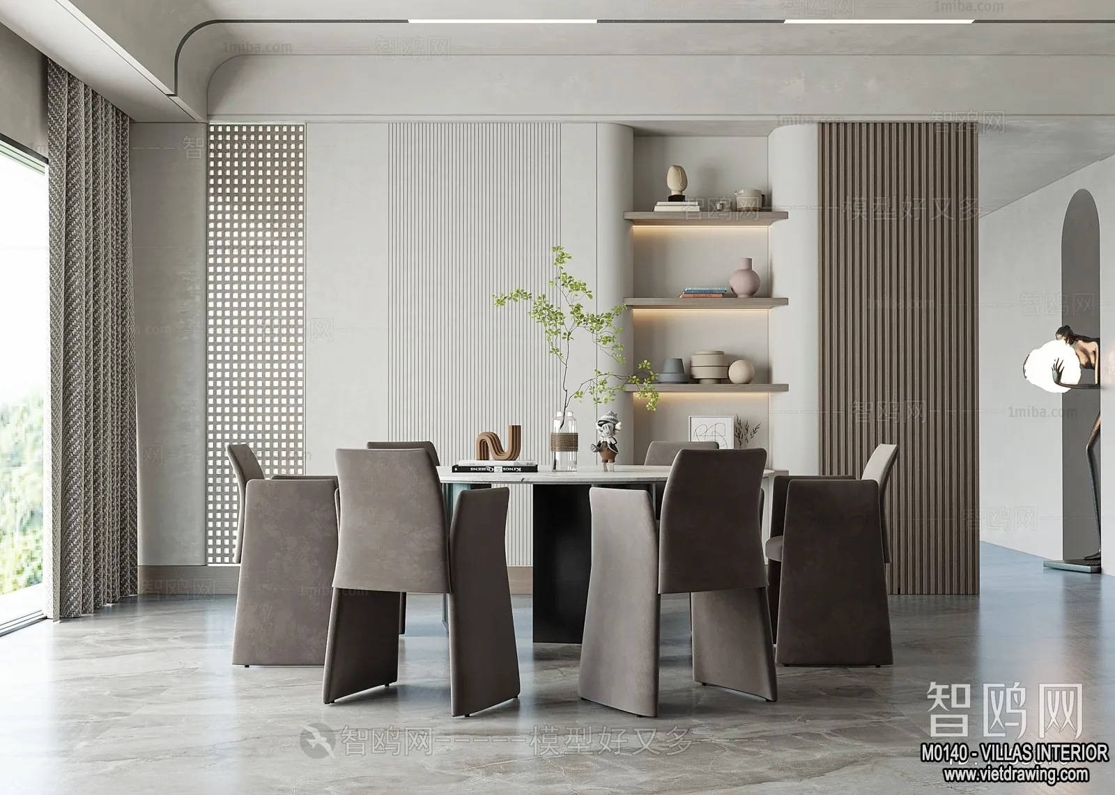 Dining Room - Villas 3D Interior Scene - 3D Models - 148
