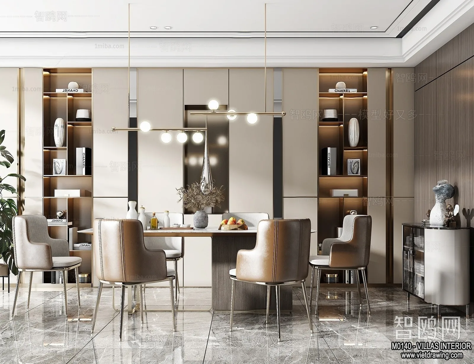 Dining Room - Villas 3D Interior Scene - 3D Models - 157