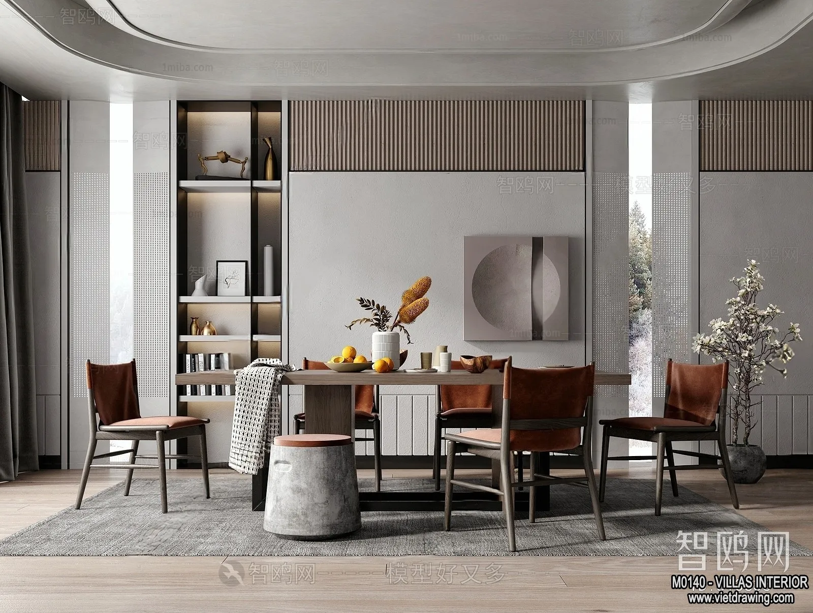 Dining Room - Villas 3D Interior Scene - 3D Models - 158