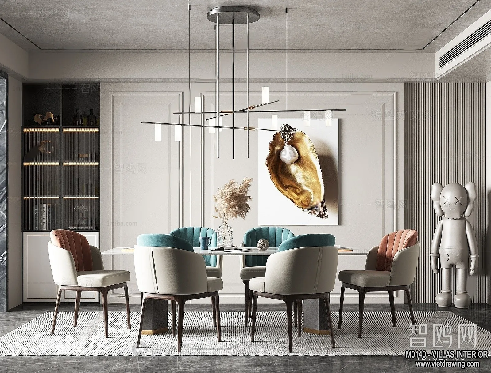 Dining Room - Villas 3D Interior Scene - 3D Models - 161