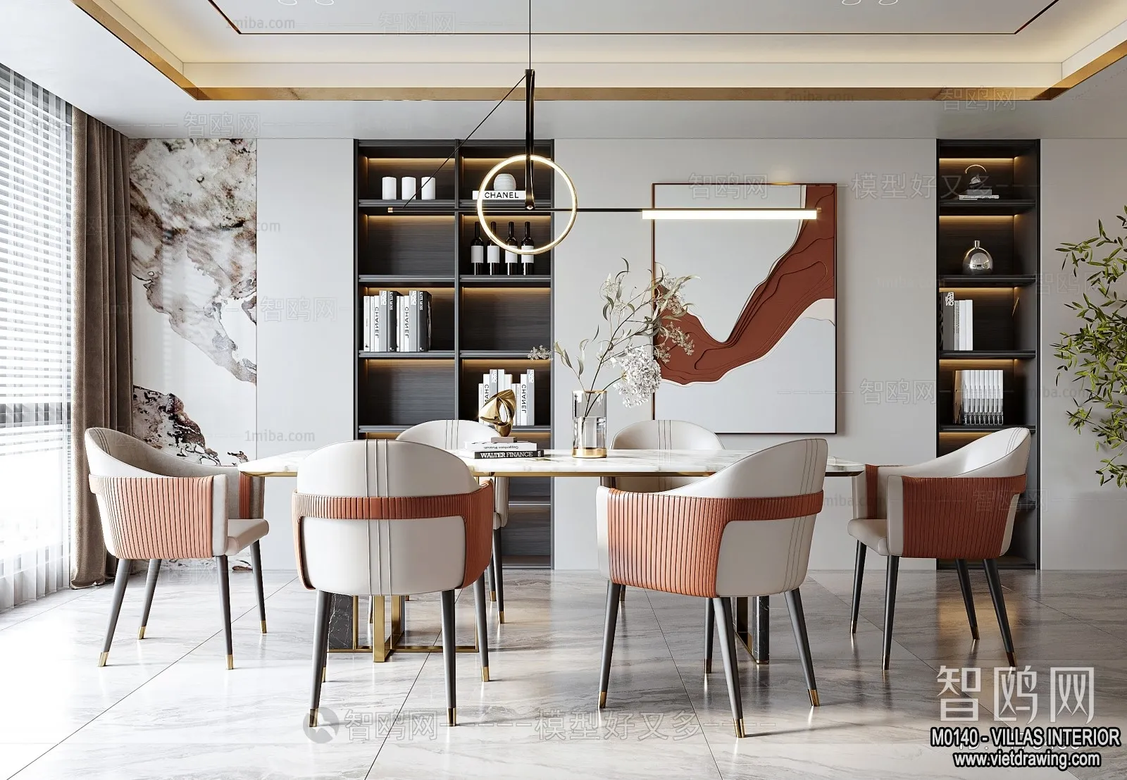 Dining Room - Villas 3D Interior Scene - 3D Models - 171