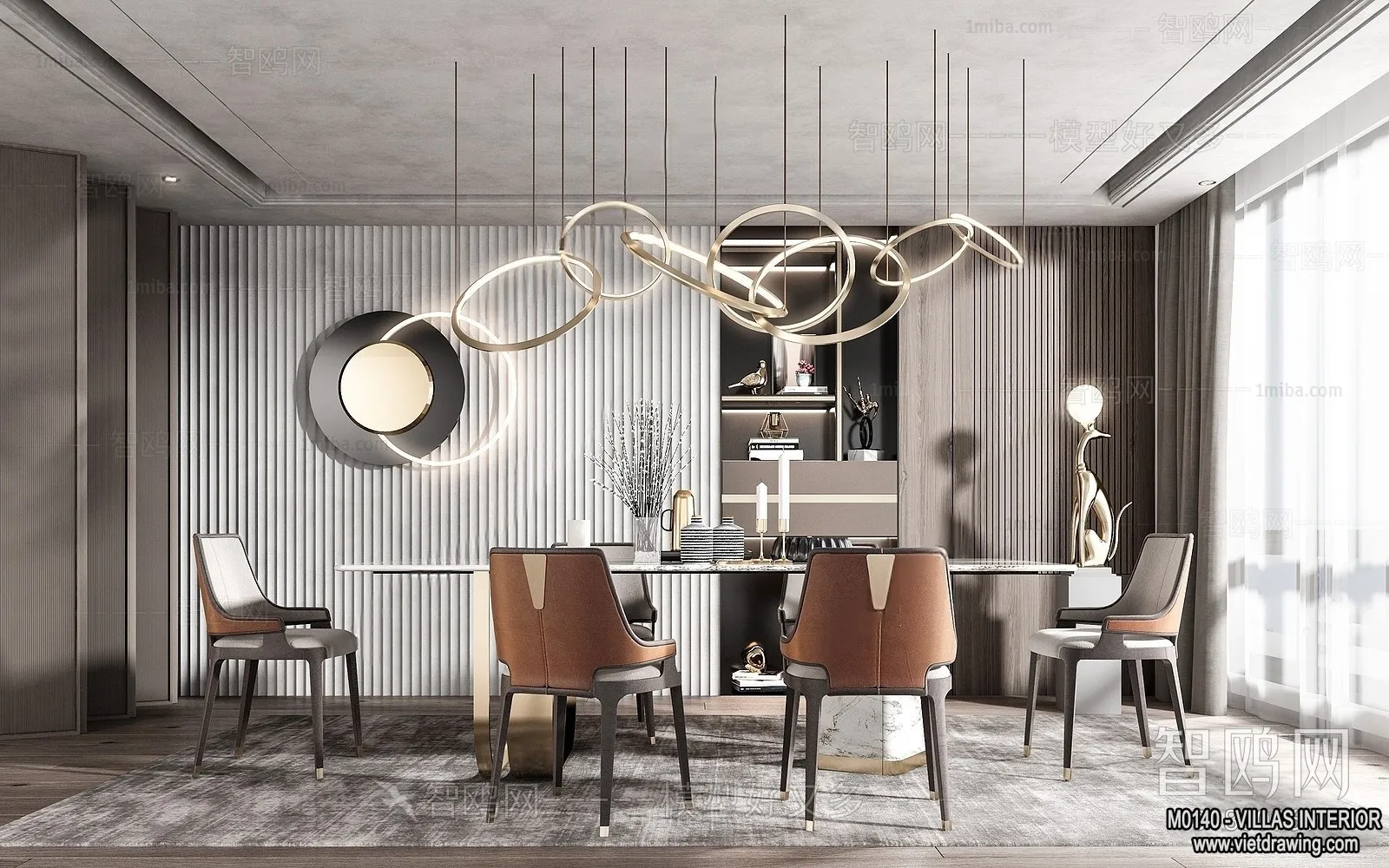 Dining Room - Villas 3D Interior Scene - 3D Models - 179