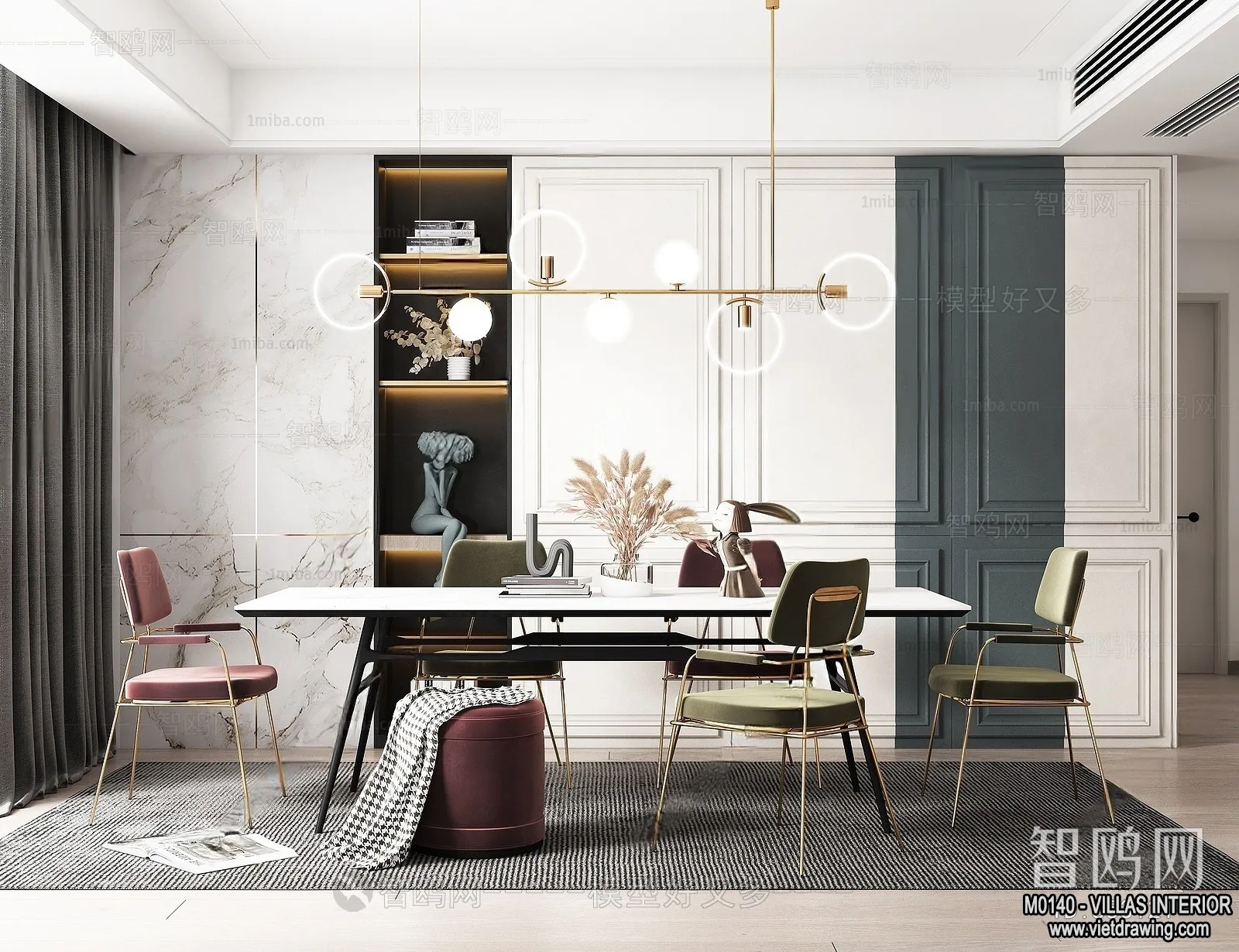 Dining Room - Villas 3D Interior Scene - 3D Models - 180