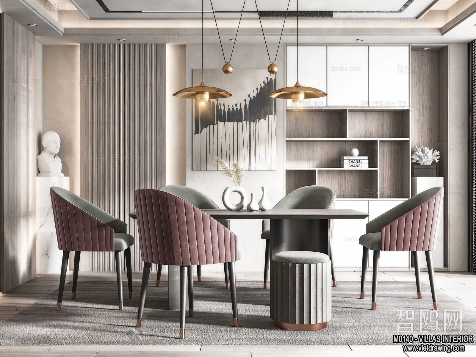 Dining Room - Villas 3D Interior Scene - 3D Models - 181