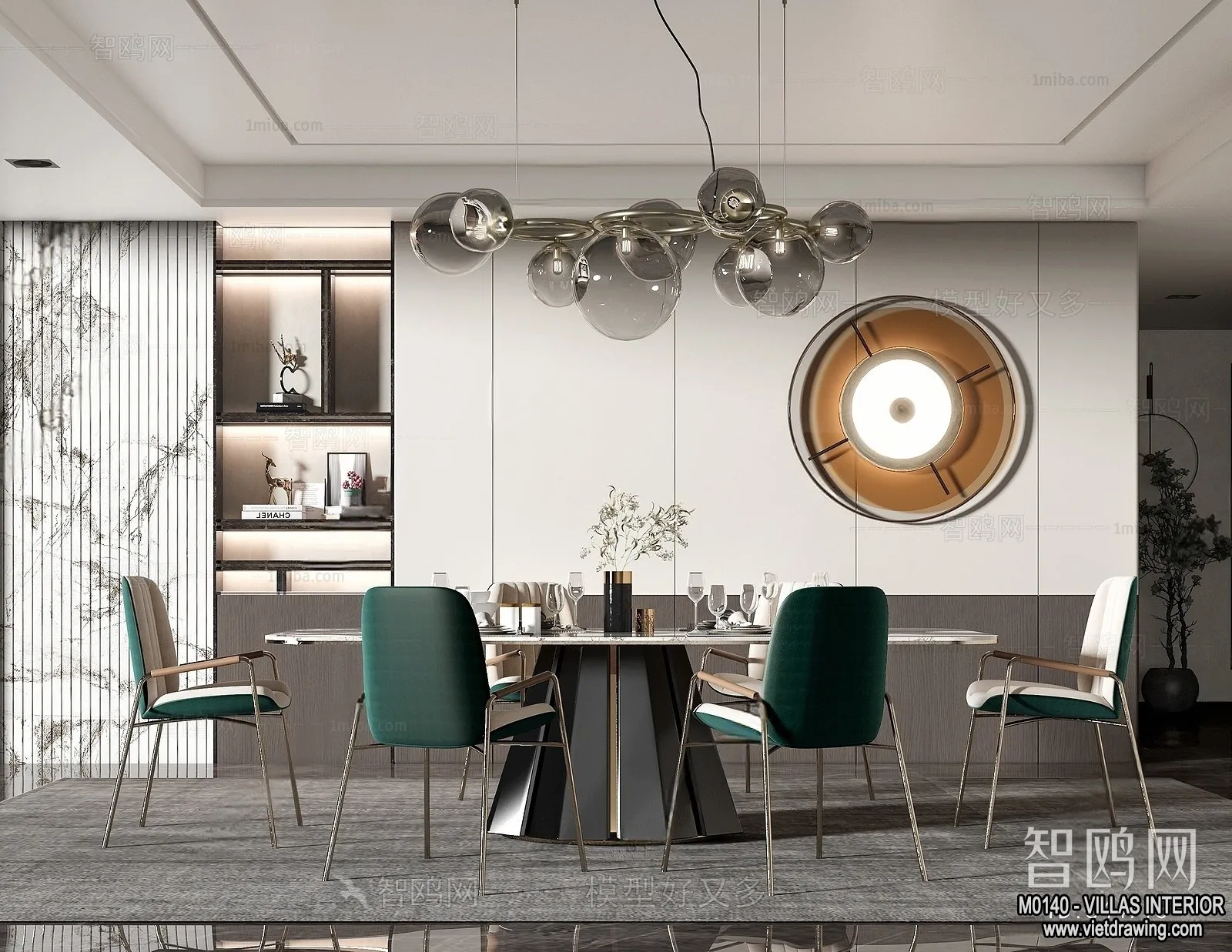 Dining Room - Villas 3D Interior Scene - 3D Models - 185