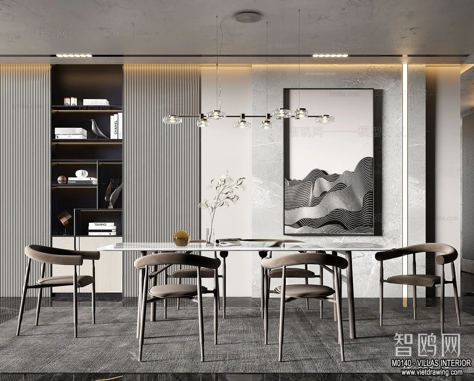 Dining Room - Villas 3D Interior Scene - 3D Models - 190