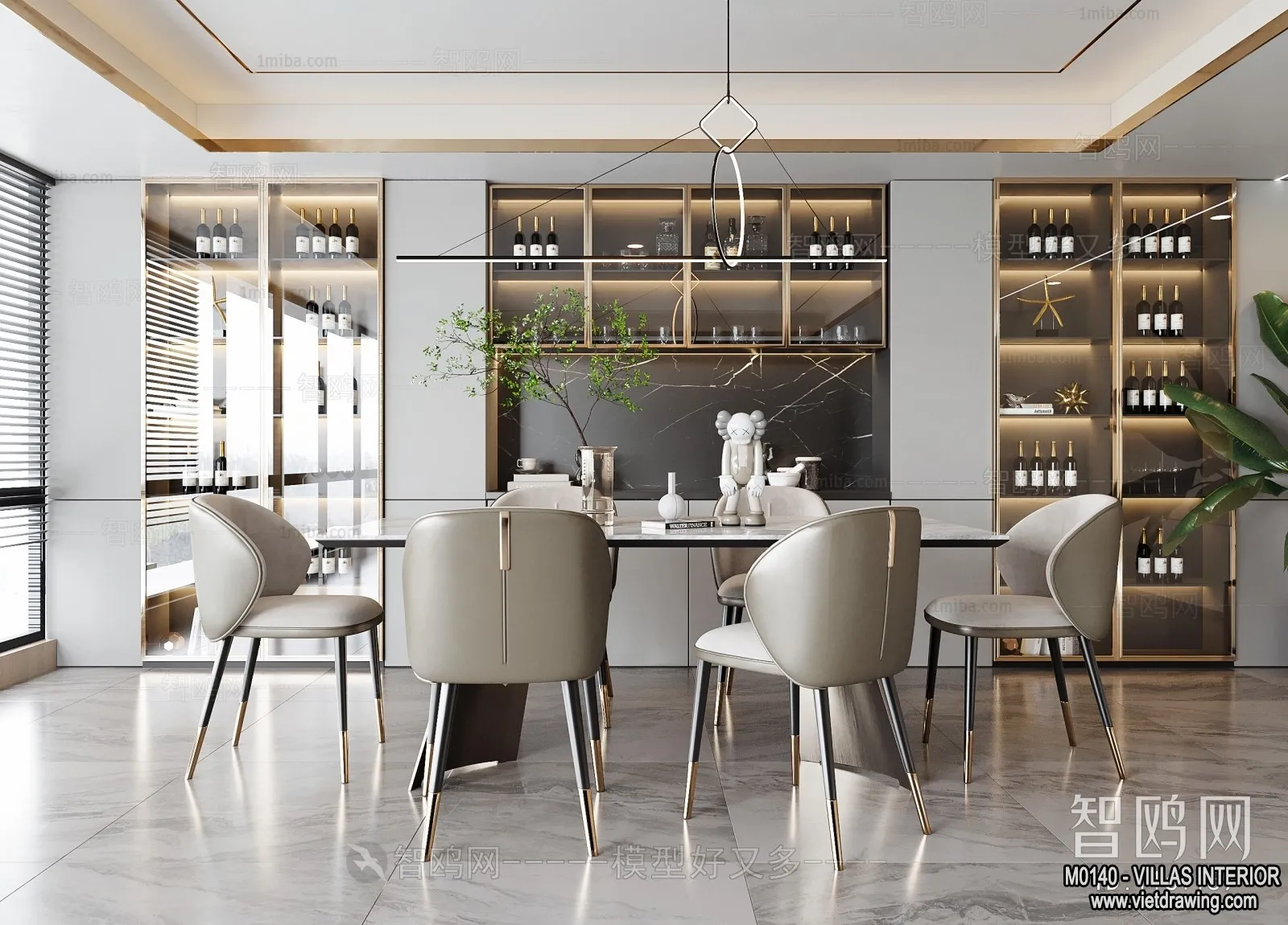 Dining Room - Villas 3D Interior Scene - 3D Models - 193