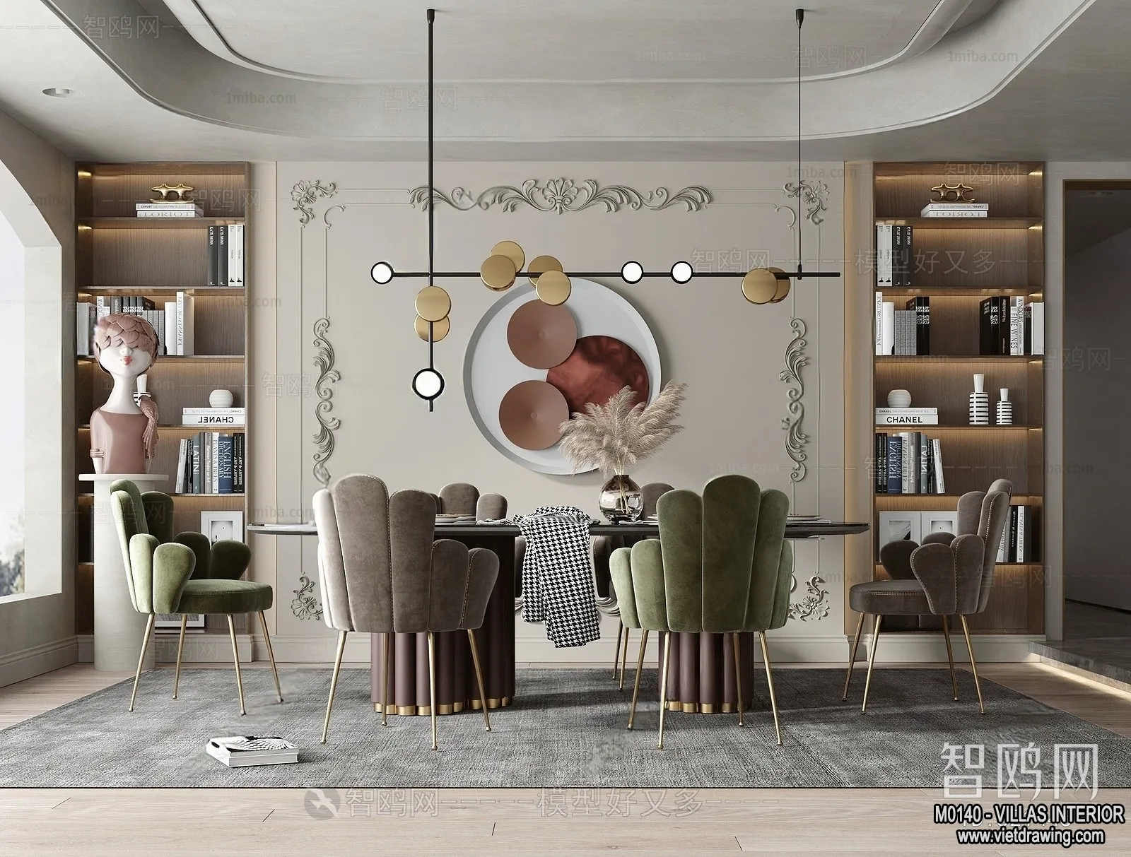 Dining Room - Villas 3D Interior Scene - 3D Models - 196