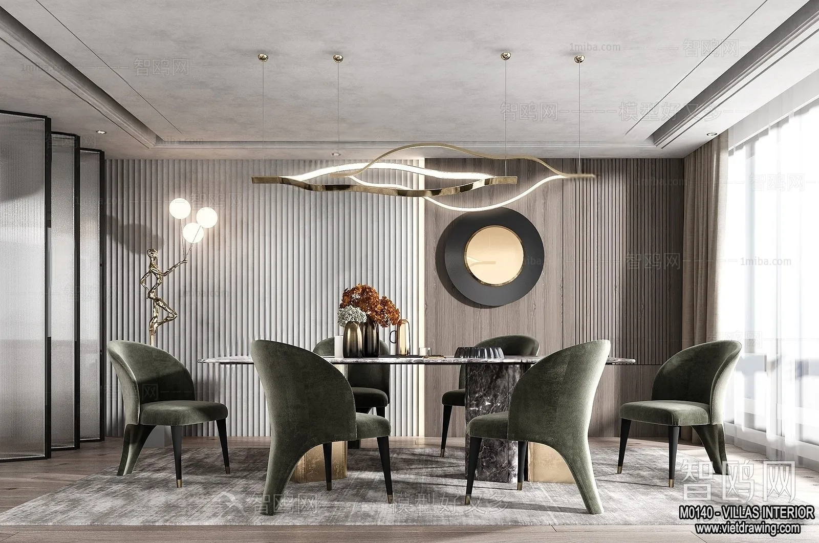 Dining Room - Villas 3D Interior Scene - 3D Models - 197