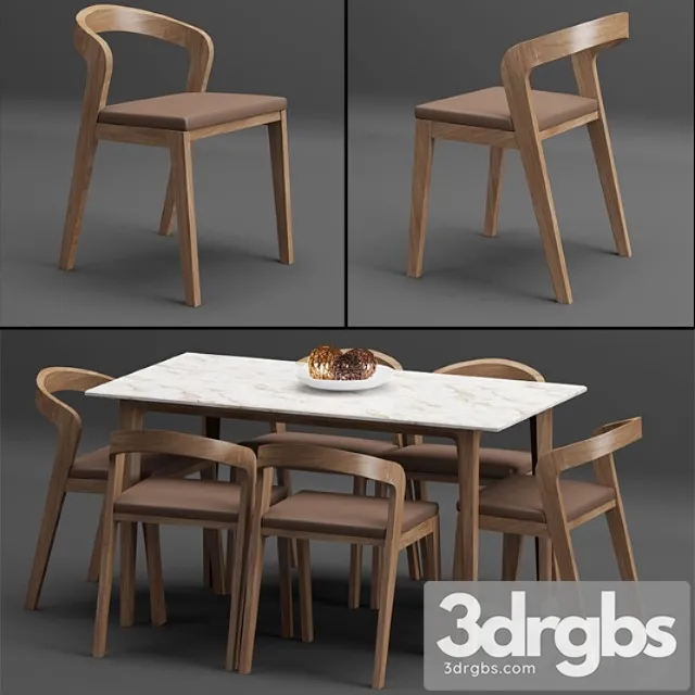 Dining Set 002 3D Model Free