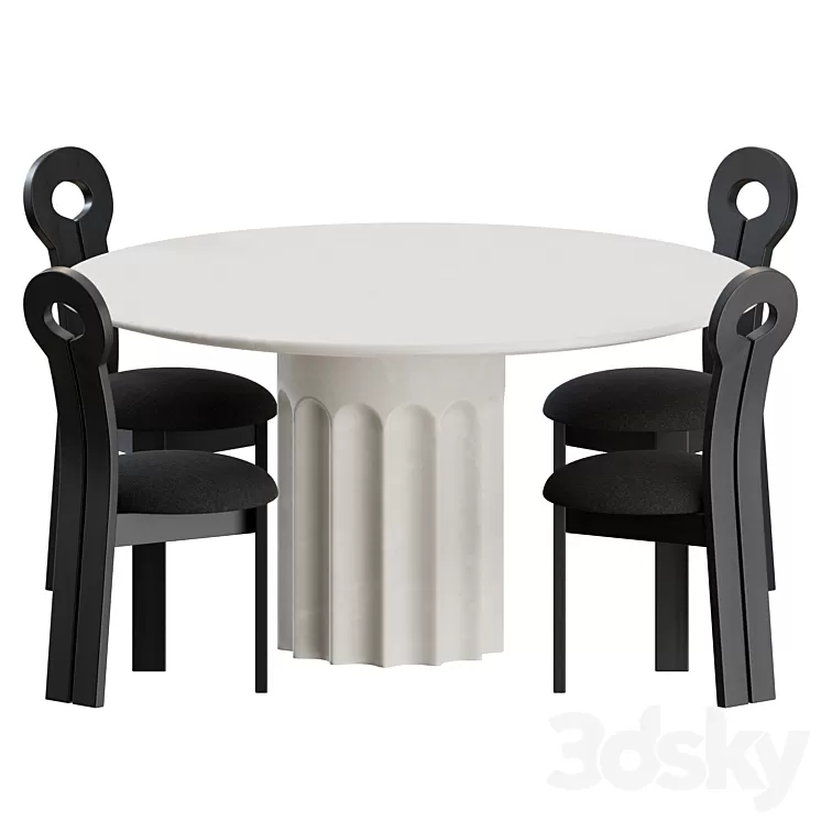 Dining Set 01 by Lulu and Georgia 3D Model Free