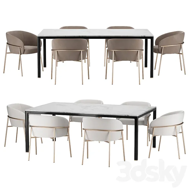 Dining set 014 Rimo chair Free Download