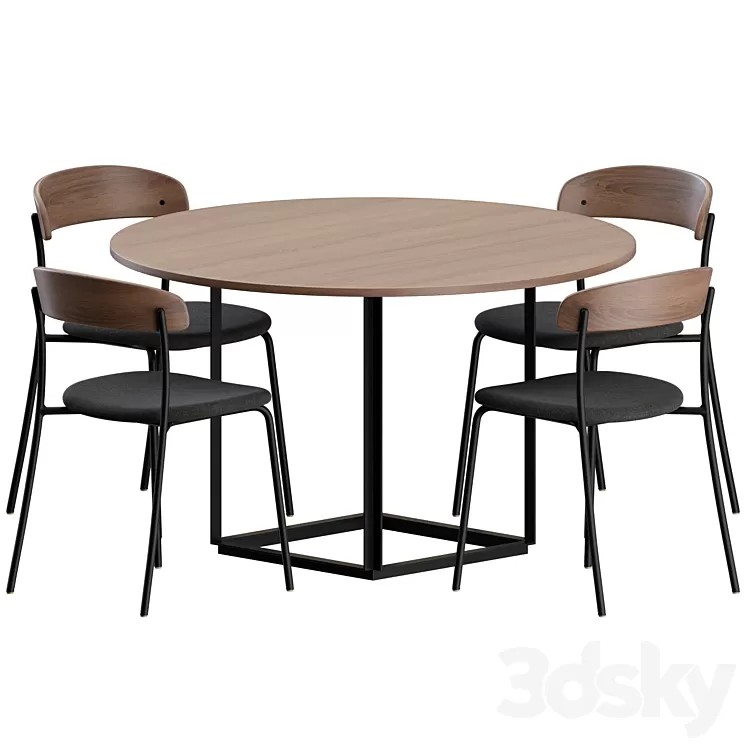 Dining Set 02 by New Works 3D Model Free