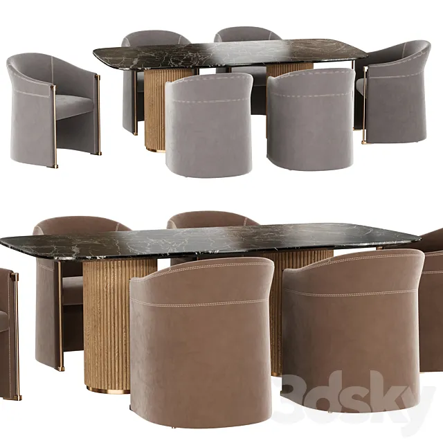 Dining set 033 Elida chair 3DModel