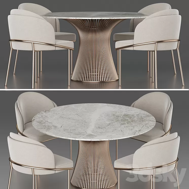 Dining set 14 3D Model Free