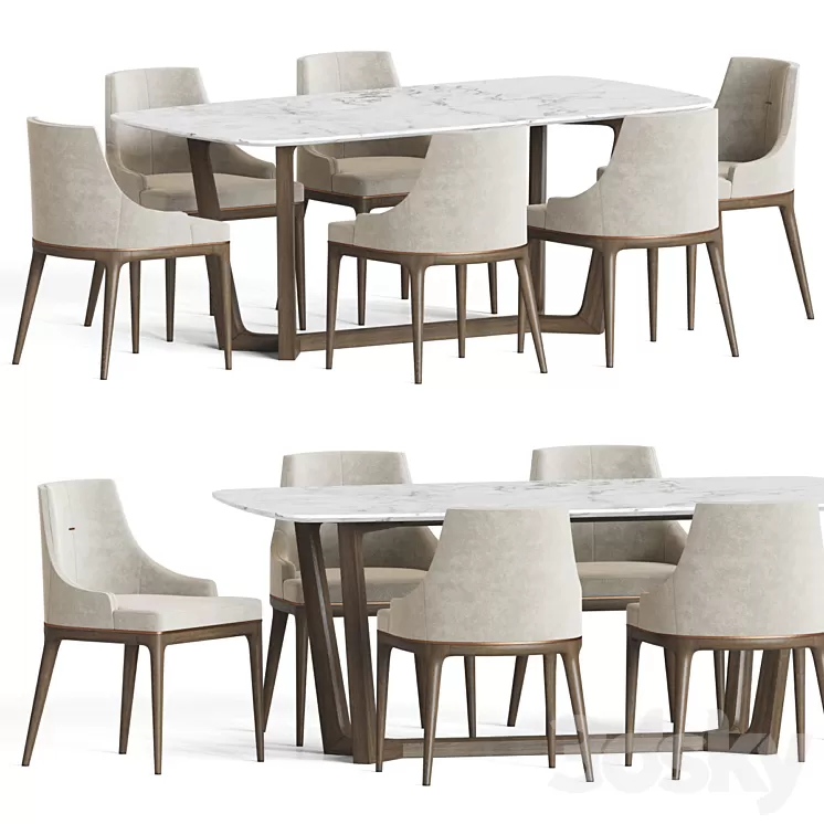 Dining Set 170 3D Model Free