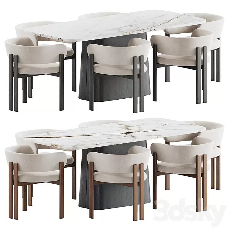 Dining Set 18 3D Model Free