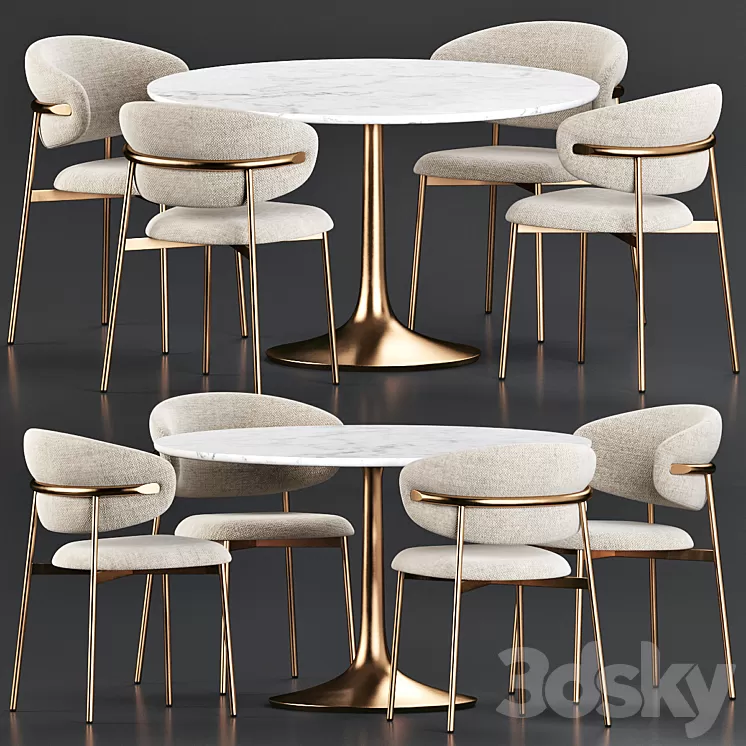 Dining Set 183 3D Model Free