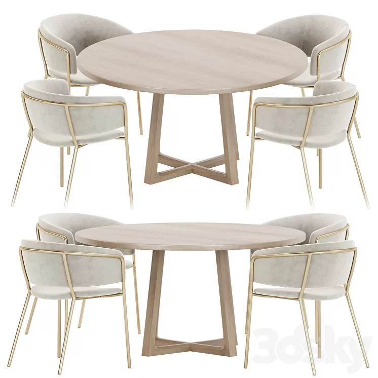 Dining set 19 3D Model Free