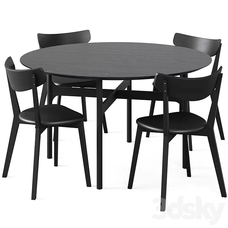 Dining Set 2 by Rowico Home 3D Model