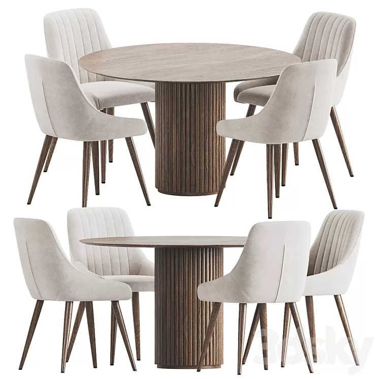 Dining Set 202 3D Model Free
