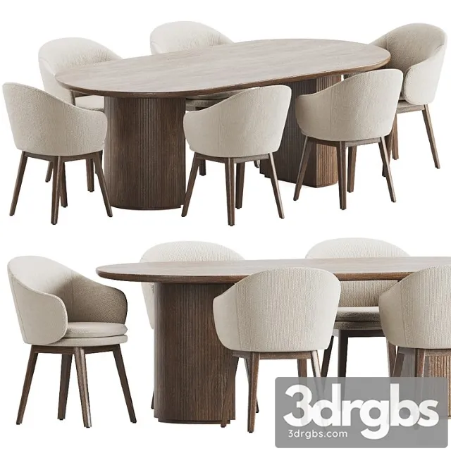 Dining Set 204 3 3D Model Free