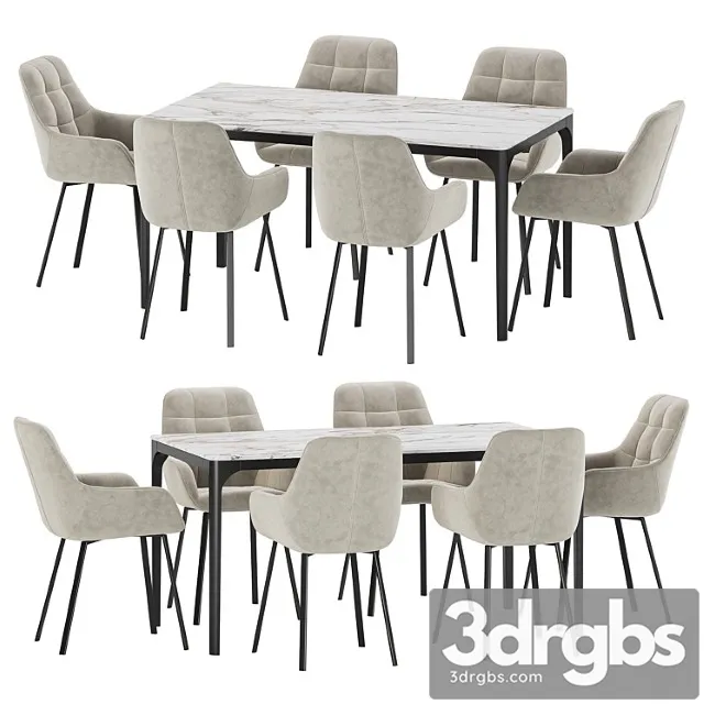 Dining Set 25 5 3D Model Free