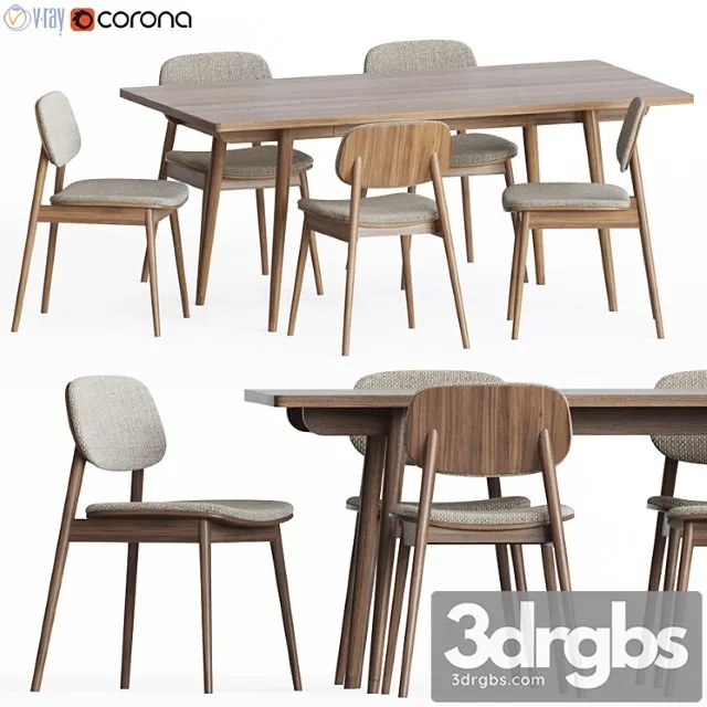 Dining Set 49 1 3D Model Free