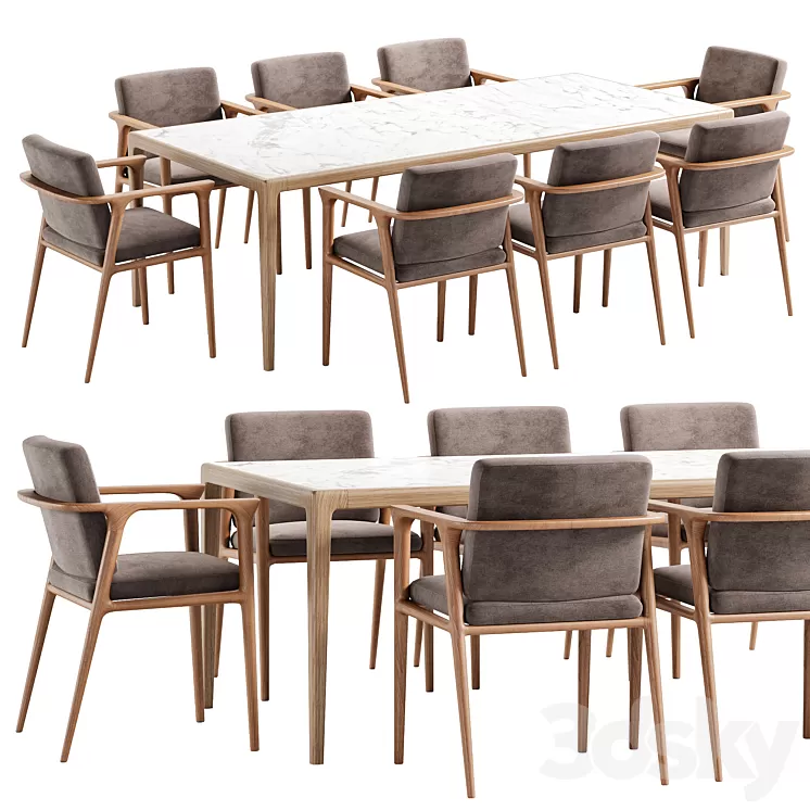 Dining Set 49 3D Model Free