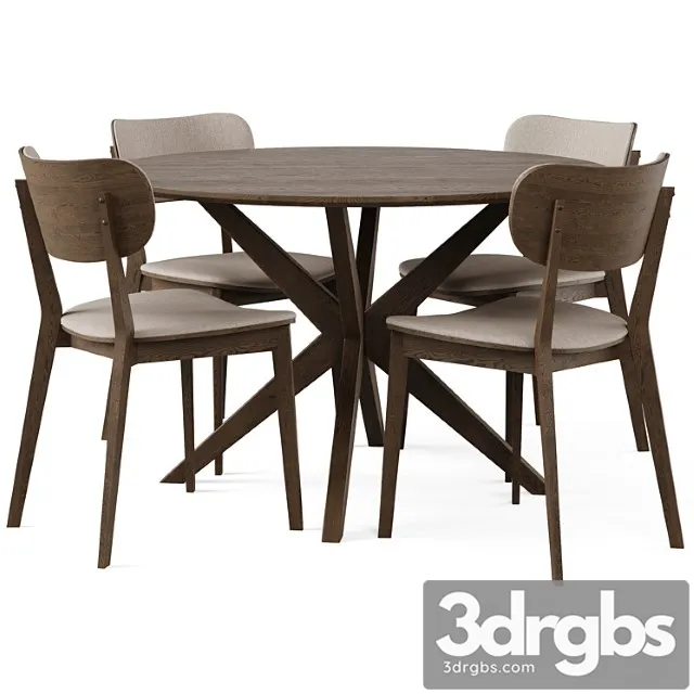 Dining set 5 by rowico home 2 3D Model Free