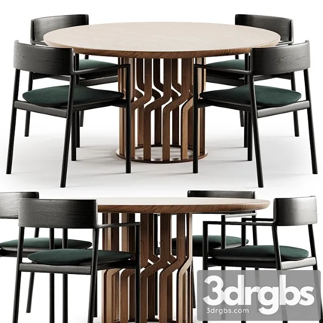 Dining Set 54 1 3D Model Free