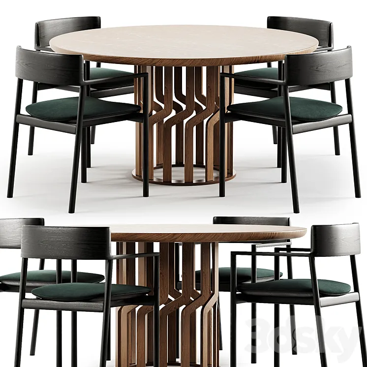 Dining Set 54 3D Model Free