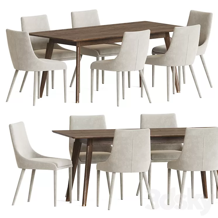 Dining Set 62 3D Model Free