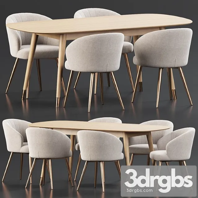 Dining Set 85 2 3D Model Free