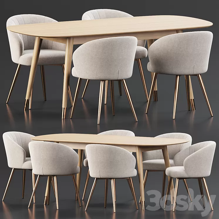 Dining Set 85 3D Model Free