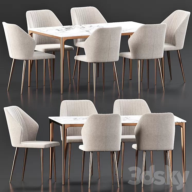 Dining Set 87 3D Model Free