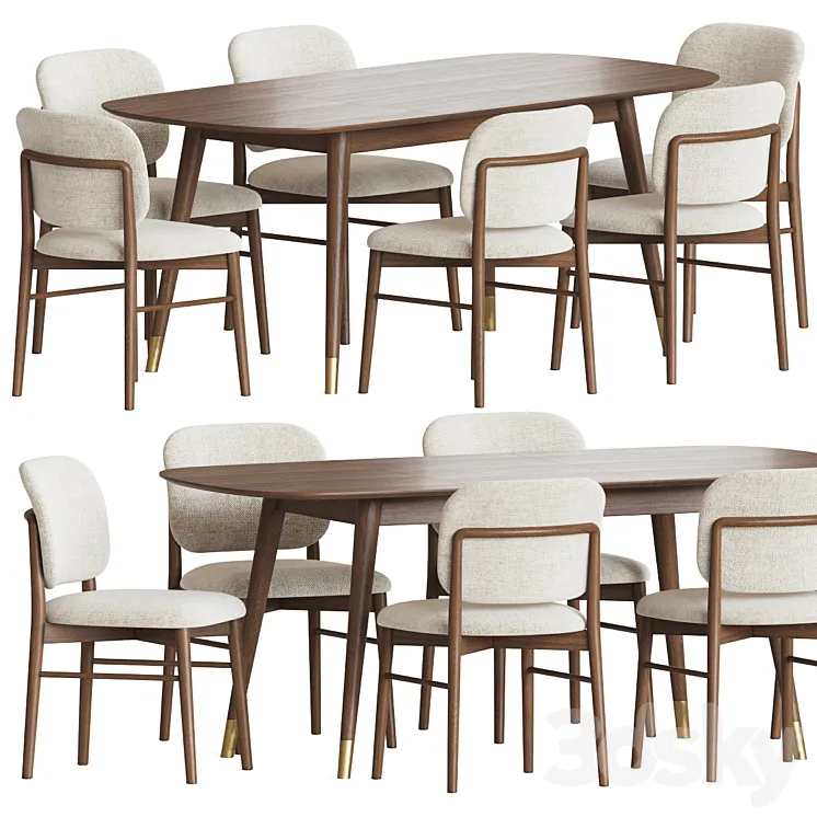 Dining Set 92 3D Model Free