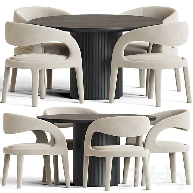 Dining Set 97 (table with chairs) 3D Model