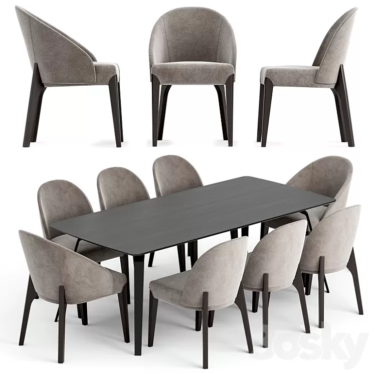 Dining Set Bugatti Sandalye 3D Model