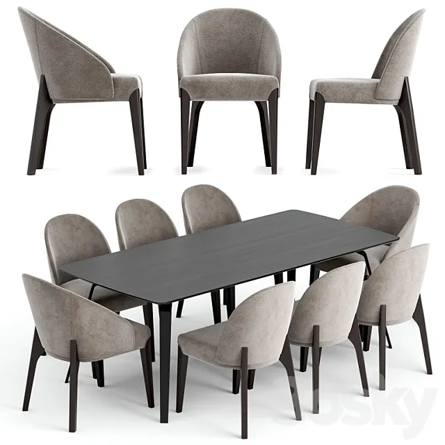 Dining Set Bugatti Sandalye 3DModel