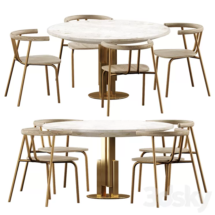 Dining set by Archinect 3D Model Free