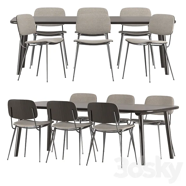 Dining set by Fredericia 3D Model