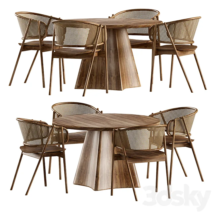 Dining set by Industrywest 3D Model Free