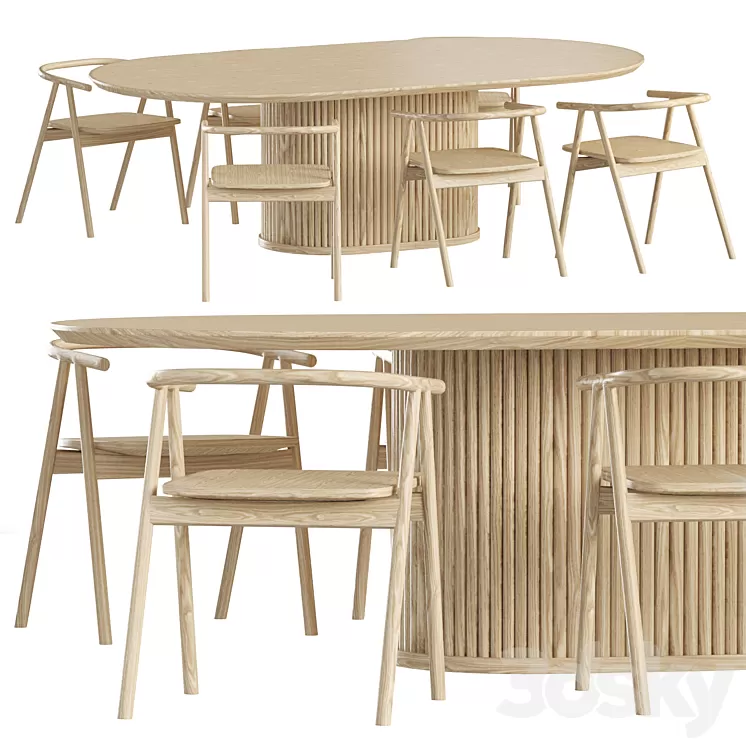 Dining set by Industrywest 3D Model Free Download